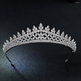 Hair Clips Classic Cubic Zirconia Wedding Leaves Bridal Tiara Crown Women Girl Jewelry Accessories Rhinestone Crystals Tiaras CH10205