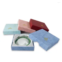 Jewelry Pouches Wholesale 12Pcs/lot Red Pink Purple Blue 9 9cm Bronzing Printing Logo Bracelet Bangle Storage Box For Gift Wedding Party