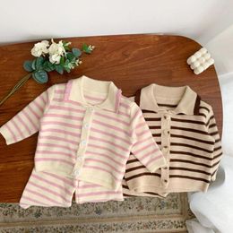 Clothing Sets 2023 Autumn Born Baby's Korea Girls Boys Knitted Sweaters Pants Set 2Pcs Toddler Baby Clothes Cardigans Two-piece