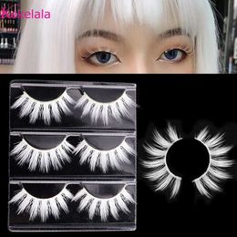 False Eyelashes Kekelala 3 Pairs Silk 3D Mink White Vegan Soft Fluffy Cosplay Halloween Cartoon Lashes Extension Makeup Beauty 231113