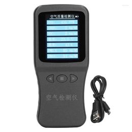 In 1 Air Quality Monitor Handheld Temperature Humidity PM2.5 PM10 VOC CH2O CO2 Detector With Back Bracket 3.7V