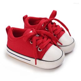 First Walkers 2023 Baby Anti-slip Born Kid Canvas Sneakers Solid Color Infant Boy Girl Soft Sole Crib Shoes Pre