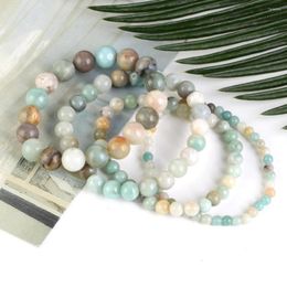 Strand Natural Amazonites Stone Bracelet Beads Jewelry Gift For Men Magnetic Health Protection Women Elastic Thread 6 8 Mm