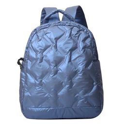 Backpacks Winter Space Padded Down Backpack Fashion Large Capacity Backpack Female Shoulder Cotton Quilted School Bag Mochilas Femininas 231113