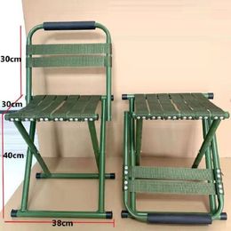 Camp Furniture Camping Chair Outdoor Folding Portable Stooll Metal Adult Backrest Fishing Household Multifunctional Lightweight Beach