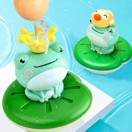 Bath Toys Bath Toys Electric Spray Water Floating Rotation Frog Sprinkler Shower Game For Children Kid Swimming Bathroom for Children Gift 230412