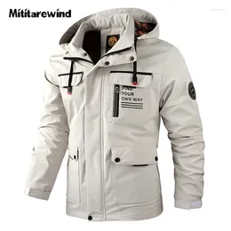 Men's Jackets Four Seasons Hooded Jacket Men Outdoor Casual Windbreaker Military Coats For Fall Outerwears Large Size M-4XL