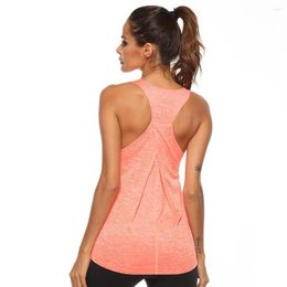 Active Shirts Women Yoga Solid Sports Wear Fitness Gym Clothing Fit Top Workout Training Crop Tops Sleeveless Blouse T-shirts Quick Dry