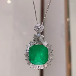 Pendants Jellystory Luxury Real 925 Sterling Silver Jewelry Necklace With Sapphire Emerald Pendant For Women Wedding Engagement Gift