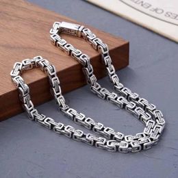 Chains Solid Men 925 Sterling Silver Byzantine Necklace For Mens Womens Fine Hip Hop Six Word Link Chain Jewellery Set 5mm