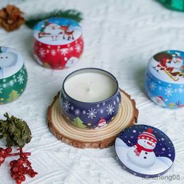 Candles Burning Hours Christmas Aromatherapy Candle Gift Box Set Plant Essential Aromatherapy Candle Tinplate Candle Decoration R231113