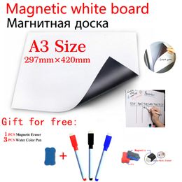 Whiteboards A3 Size Magnetic Whiteboard Magnet White Boards Fridge Sticker Flexible Vinyl Home Office Kitchen Bulletin Calendar 230412