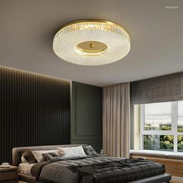 Ceiling Lights Copper Bedroom Lamp 2023 Round Room Master Light Luxury Ultra-thin LED