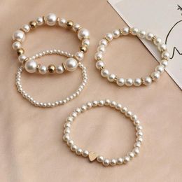 Bangle 4pcs/Set Arrival Handmade Jewellery Women Gift Fashion Pearl Bracelet Luxury Love