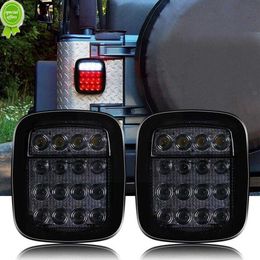 New 2pcs 16 LEDs Tail Light Brake Reverse Light For Wrangler YJ TJ CJ CJ5 CJ7 For Jeep Truck Boat Lorry Van Trailer Caravan Lig L7C0