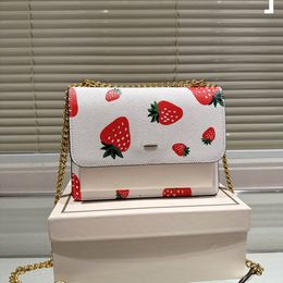 10A Shoulder Leather Designer Bags Cute Strawberry Cherry Crossbody Bag Elegant Shopping Beach Messenger Purse Lady S Handbags