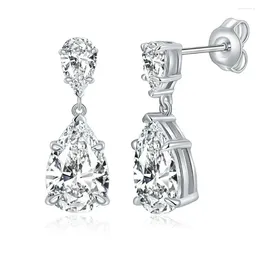 Dangle Earrings 7 11MM Real Moissanite 925 Sterling Silver VVS1 3EX Drop Lab Diamonds Pear Cut Bridal Jewelry Anniversary Gift