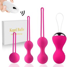 Eggs/Bullets 10 Speed Smart Kegel Vibro Balls Remote Vibration Set Sex Toy Women Tightening Pelvic Floor Exercise Kit Ben Wa Muscle Trainer 230413