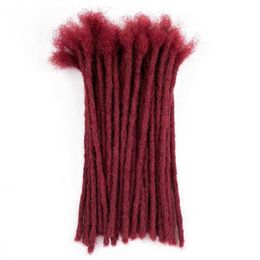 Hair Wigs Burgundy Dreadlocks Crochet Human Brazilian Braiding Bulk No Weft 8 20 Inch Afro Kinky Curly Natural 230413