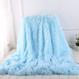 Blankets Shaggy Throw Blanket Soft Long Plush Bed Cover Fluffy Faux Fur Bedspread for Beds Couch Sofa 231113