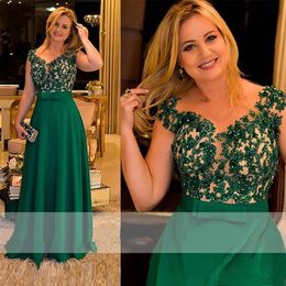 Green Crystal Beads Mother of the Bride Dresses Off Shoulder Short Sleeves Bow Satin A-Line Formal Pageant Custom Made Plus Size