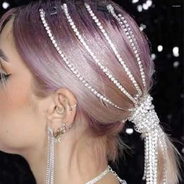 Hair Clips Sparkly Rhinestone Short Tassel Extensions Chain Braided Hairpin Jewellery For Women Crystal Head Headwear