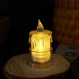 Candles LED Crystal Candle Light Christmas Halloween Smokeless Tea Wax Birthday Candle Mini Candle Light Home Decoration R231113