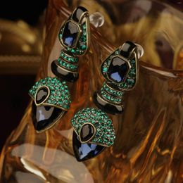 Stud Earrings France Retro Rhinestone Metal Waterdrop Geometric For Women Females Jewellery Copper 2023 Brazil Bohemia Style