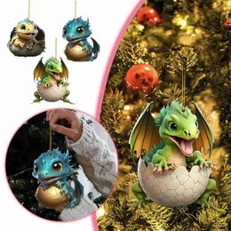 Christmas Decorations Adorable Dragon Egg Baby Christmas Tree Decorative Pendant Interior Hanging Ornament Interesting Acrylic Christmas Decorations YQ231113