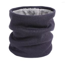 Scarves Winter Knitted Scarf Solid Colour Cashmere Snood Neck Warmer Thicken Wool Fur Men Women Full Face Cover Scarfs