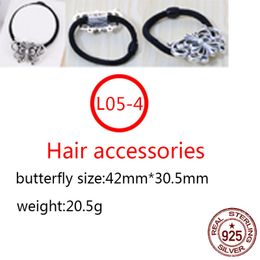 L05-4 S925 Sterling Silver Hair Band Personalized Fashion Punk Hip Hop Style Hollow out Butterfly Hair Ornament Headstring Cross Flower Letter Shape Lover Gift new
