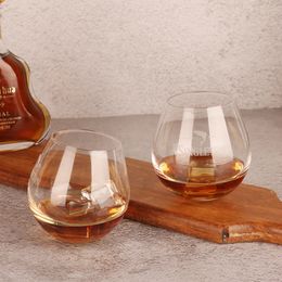 Tumblers SINGLETON Whisky Rock Glass Sphere Ball Rolypoly Scotch Pure Malt Whiskey Tumbler Funny Swing Not Fall Brandy Snifter Wine Cup 230413