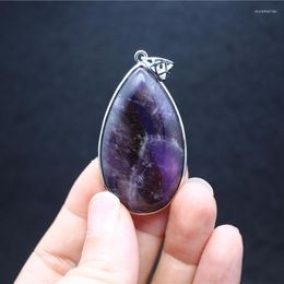 Pendant Necklaces Natural Stone Pendants Opal Amethysts Pink Quartz Purple Crystal Pendulum Water Drop Suspension Women Men Reiki Healing