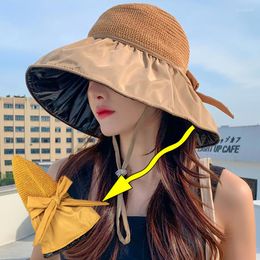 Wide Brim Hats Fashion Sun Visor Crochet Beach UV Protection For Women Cap Outdoor Summer Women's Hat Caps Straw