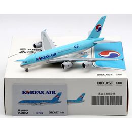 Aircraft Modle EW4388016 Alloy Collectible Plane Gift Wings 1 400 Korean Air "Skyteam" Airbus A380 Diecast Model HL7614 With Stand 231110