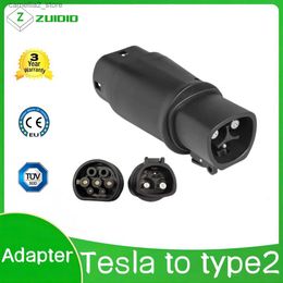 Electric Vehicle Accessories Tesla To Type 2 The Car Adapter Is Suitable for The Tesla Type2 Converter Charging Gun Converter Head Q231113