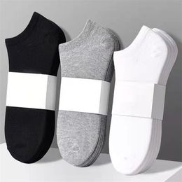 Men's Polyester Boat Socks New Style Black White Grey Business Men Stockings Soft Breathable Summer for Male