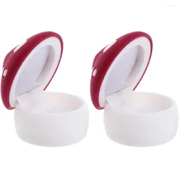 Jewellery Pouches 2 Pcs Plastic Organiser Small Earrings Case Mushroom House Storage