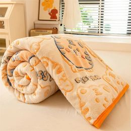 Blanket Soft Warm Coral Fleece Flannel Blankets for Beds Faux Fur Mink Throw Solid Colour Sofa Cover Bedspread Winter Plaids Blankets 231110