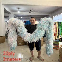 Other Event Party Supplies 3 Metres Natural Ostrich feathers boa 10 15 20 25 30ply thick Fluffy Feather Scarf for Luxury Dress Decoration Trimming 231113