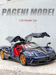 Diecast Model car 1 24 Pagani Car Alloy Car Model Super Sports Car Simulation Chinese Dragon Children's Toy Car Boy Collection Decoration Gift 231110