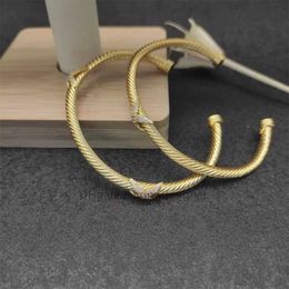 4mm Women Designer Bracelet Bracelets Station Bangle Jewelry for Fashion High Quality Dy X Cable Cross Collection Vintage E