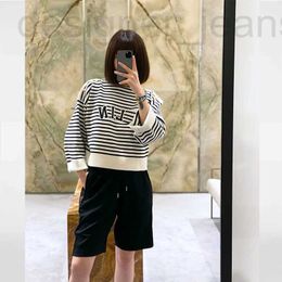 Women's Sweaters designer 2022 New Autumn Striped Hoodies Long Sleeve Loose Hoodie Sweatshirt Jumper Cotton Pullovers Casual Over size Coat 43QB