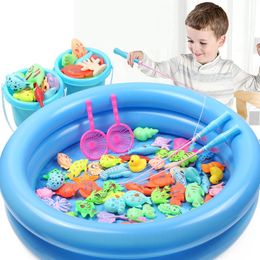 Intelligence toys Montessori Go Fishing Game Toy for Children 3 Year Old Magnetic Child Bath Fish Toy Kids Water Table Beach Pool Toy for Boy Gift 230412