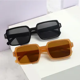 Sunglasses Trend Brand Designer Gradient Clear Lens Shades Eyewear INS Fashion Luxury Multicolor Square Frame For Women UV400