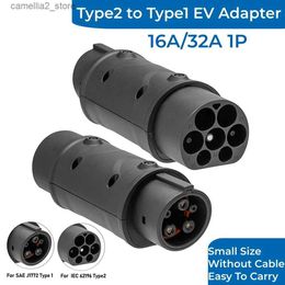 Electric Vehicle Accessories 16A/32A EV Charger Adapter Socket Type2 to Type1 Charging Connector Converter IEC 62196 J1772 EVSE Q231113