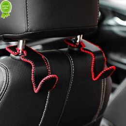 New 1PC Car Seat Headrest Hooks Leather Hidden Back Hanger Storage Holder Organiser Rear Rack For Purses Bags Interior Accessories