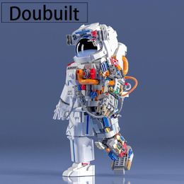 Diecast Model Doubuilt Astronaut Building Block MOC Spaceman Christmas Gift Kid Educational Toys Bricks Trendy Technology Collectible 231110