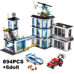 Diecast Model City Station Guard Building Blocks 60141 Helicopter Car SWAT Prison Figures Bricks Educational Toys Gift For Children Boy 231110