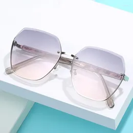 Sunglasses Light Luxury Glasses For Women Large Frame Gradient Fashionable With Makeup And Polarised